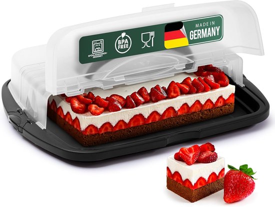 Container Taart Novaliv taarttransportdoos XL (rechthoekig 47 x 35 x 11 cm), opbergdoos ...