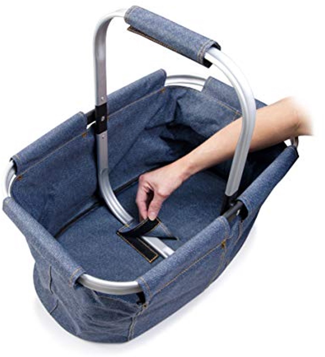 Opvouwbare Boodschappenmand Denim-look Blauw