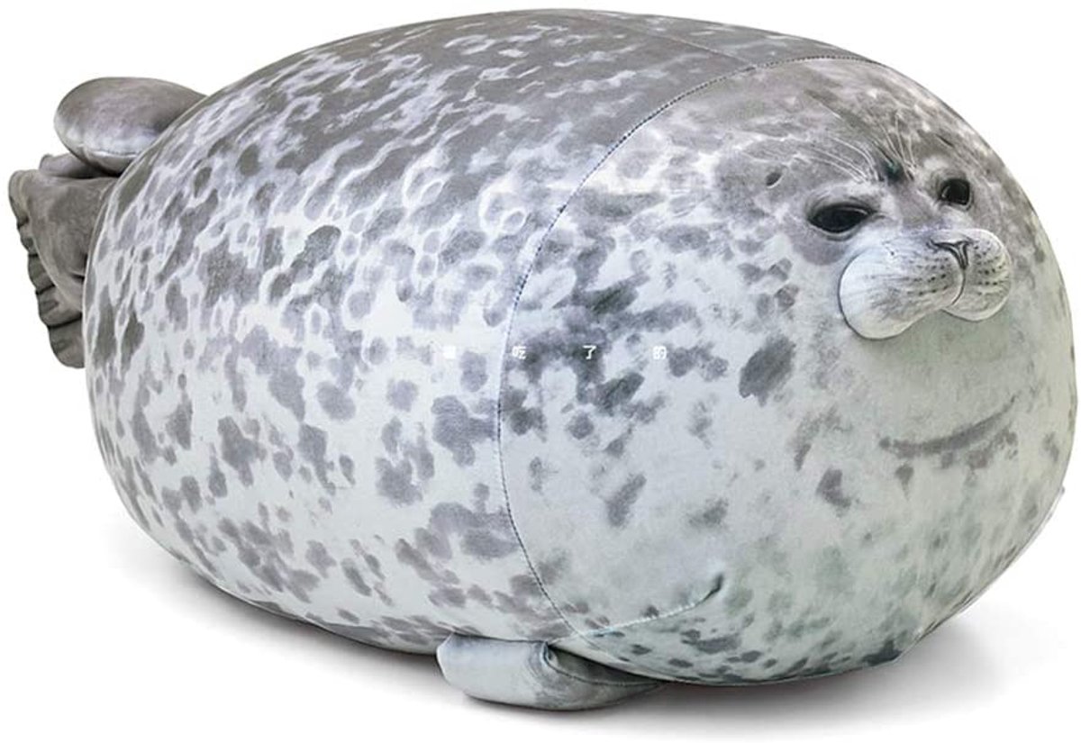 TuseRxln Zeehonden Kussentje Grijs - Chubby Blob Zeehond - 30cm Zachte Knuffel voor Huisdecoratie - 1 st - Grijstint