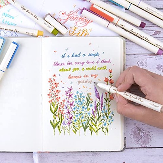 Funnasting Gekleurde fineliner pennen, 12 vintage kleuren micron pennen