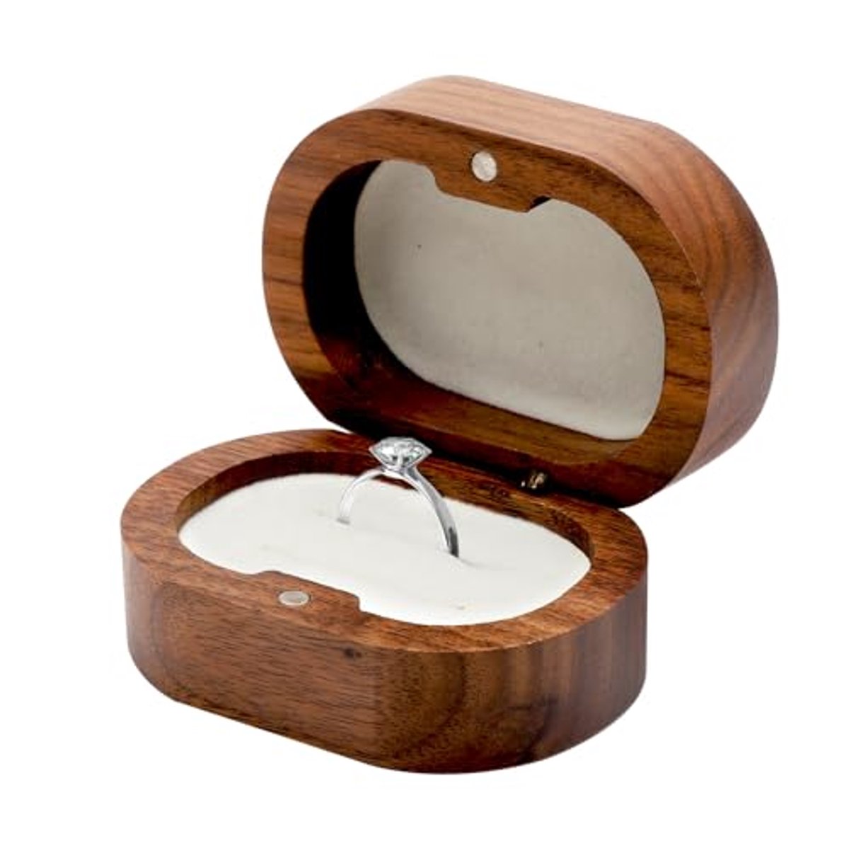 Vintage Houten Ringendoos voor Huwelijksaanzoek en Verlovingsringen