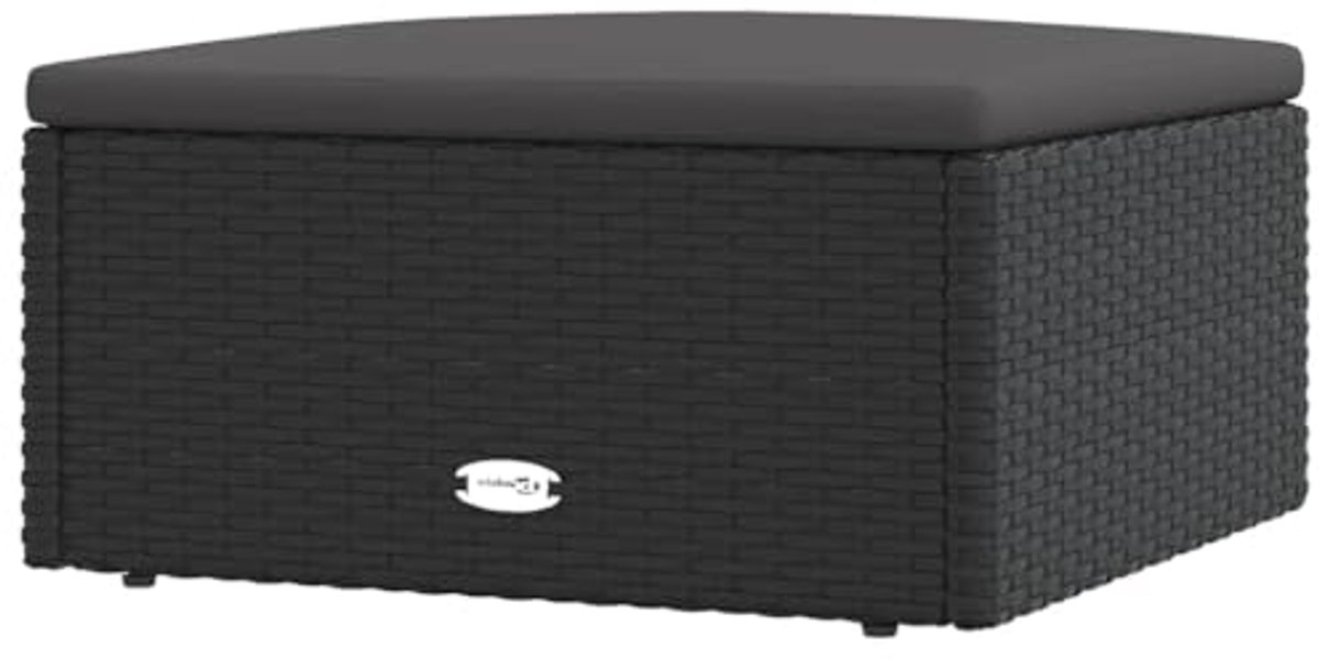 Trendy Voetenbank met Kussen van Poly Rattan - Perfect voor Buiten