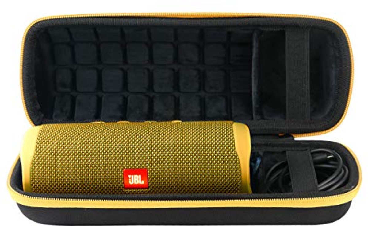 Harde reishoes voor Draagbare Bluetooth Luidspreker - Flip 6/5 Hoes - Zwart+Geel