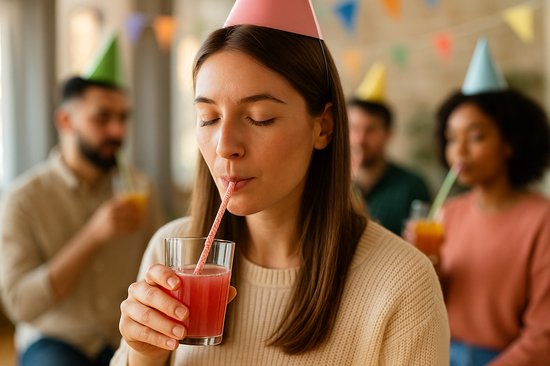 Pailles en papier rose clair à motifs ondulés