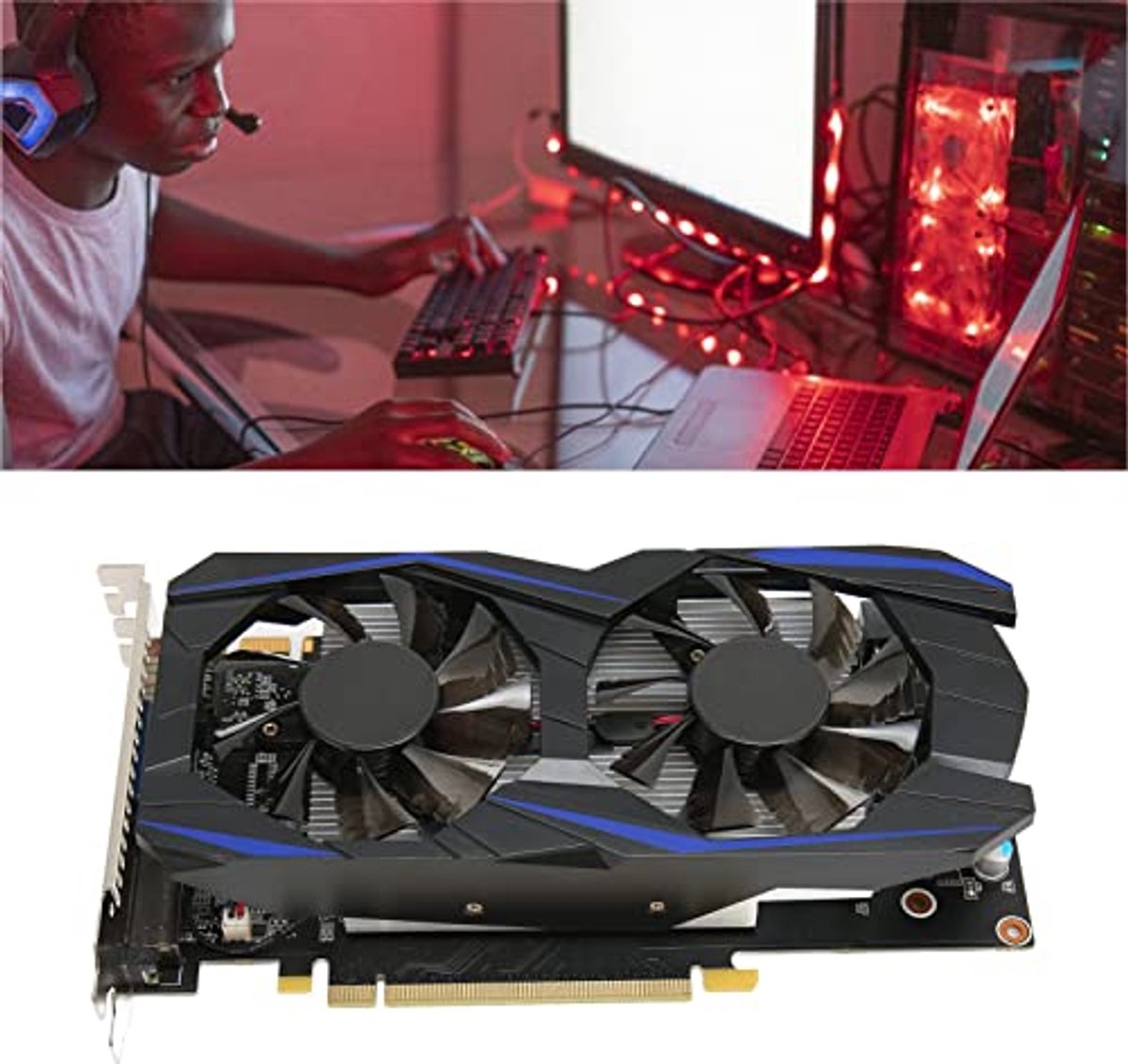 Graphics Card With Dual Fan, Gtx550Ti 192Bit Gddr5 Gf116 Core For Directx 11 Api & Cuda 3.0, Vga Dvi Pci Express2.0 Interface Computer Graphics Card - afbeelding 3