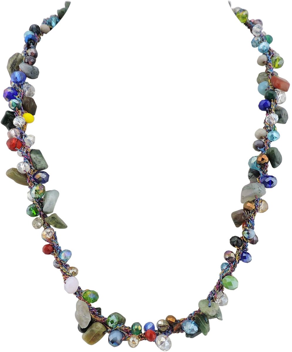 Crystal Glass Beads Women Collar Necklace (NK-10616)