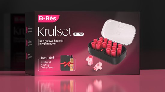 Ensemble de rouleaux Heat pour boucles chaudes – 15 pièces – Chauffage rapide – Doux pour les cheveux – Pour des boucles durables – Comprend un tapis chauffant et un spray Tuning L'Oréal