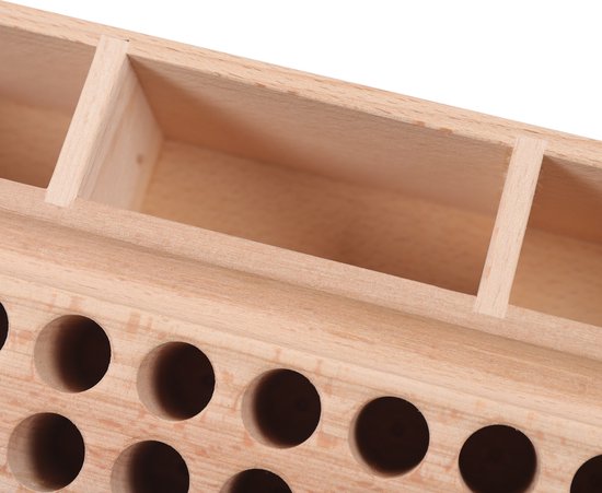 Porte-outils en Cuir 98 trous, Outils en bois, boîte de rangement en bois, organisateur