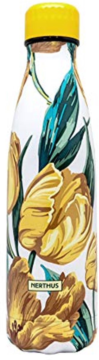Dubbelwandige thermosfles 500 ml met bloemenmotief - Roestvrij staal en BPA-vrij