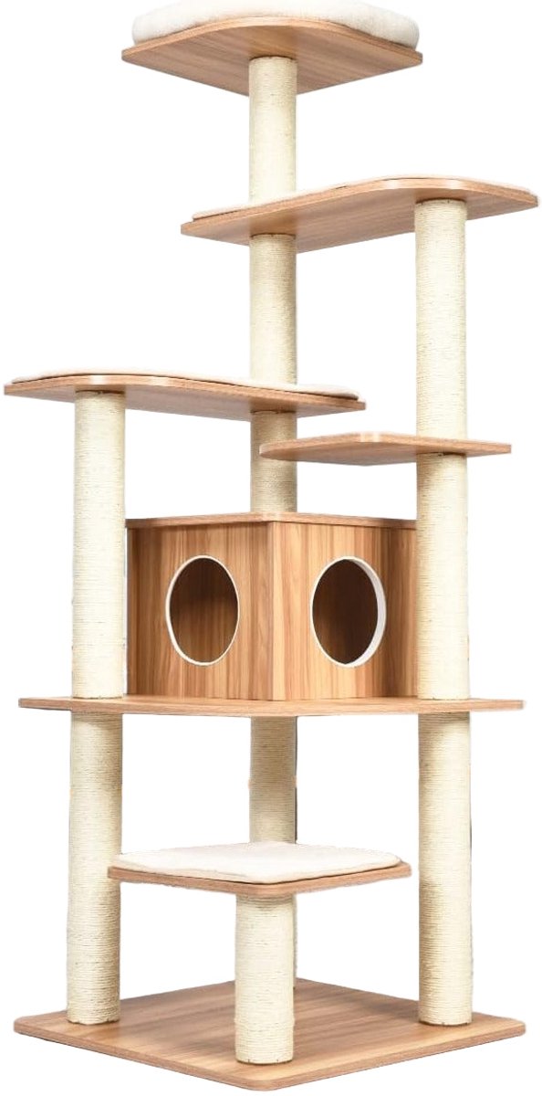 Krabpaal – Kattentoren – Klimmeubel – Krabmeubel – Kattenmeubel – 6 Lagen Met Kattenhol – 175 cm Hoog – Stevig Sisal – Zachte Wasbare Stoffen Krabpaal – Kattentoren – Klimmeubel – Krabmeubel – Kattenmeubel – 6 Lagen Met Kattenhol – 175 cm Hoog – Stevig Sisal – Zachte Wasbare Stoffen