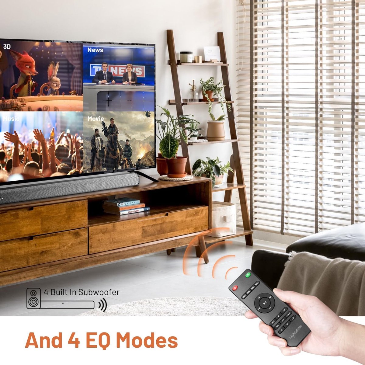 100W Soundbar met Subwoofer en Surround Sound System - afbeelding 3