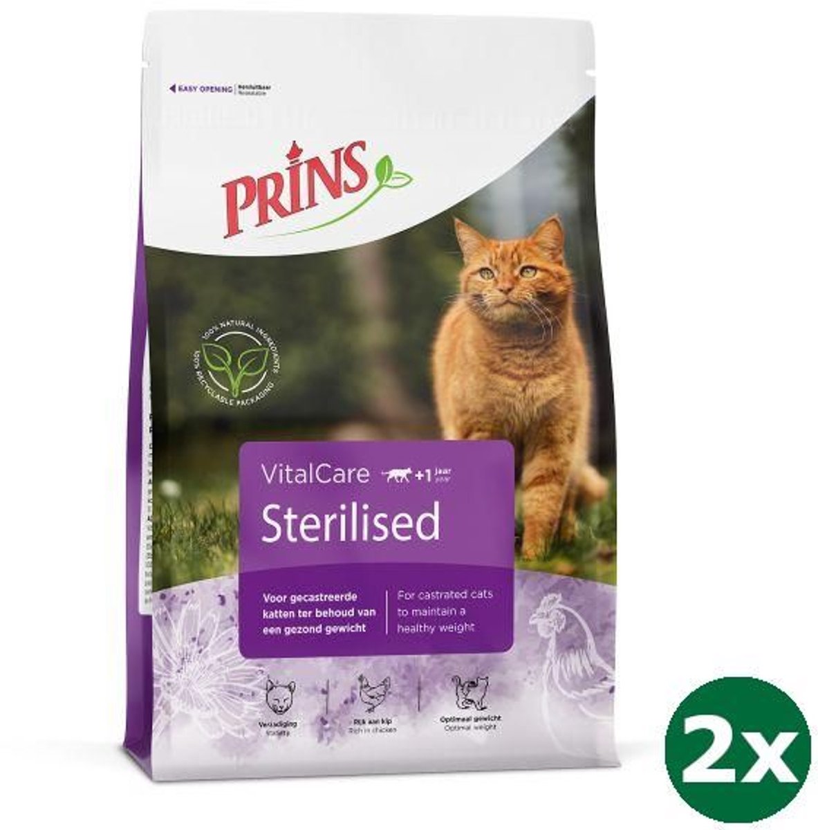 Prins Prins cat vital care adult sterilised kattenvoer 2x 4 kg