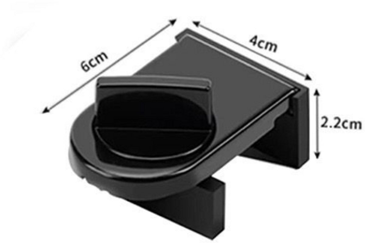 Image of 4-delige schuifraambeveiligingsslotenset - Verticale en horizontale raamsloten - Boren niet nodig - Verstelbare schuifraamsloten - Wigvormige raamstoppers - Geschikt voor woningen, kantoren en ramen - 6x4x2,2 cm Zwart