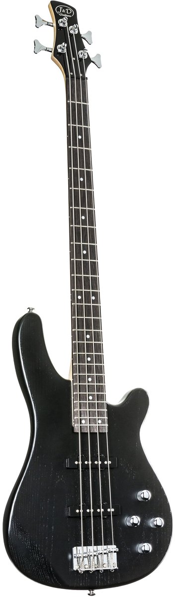 J & D 150J Trans. Satin zwart - Elektrische basgitaar