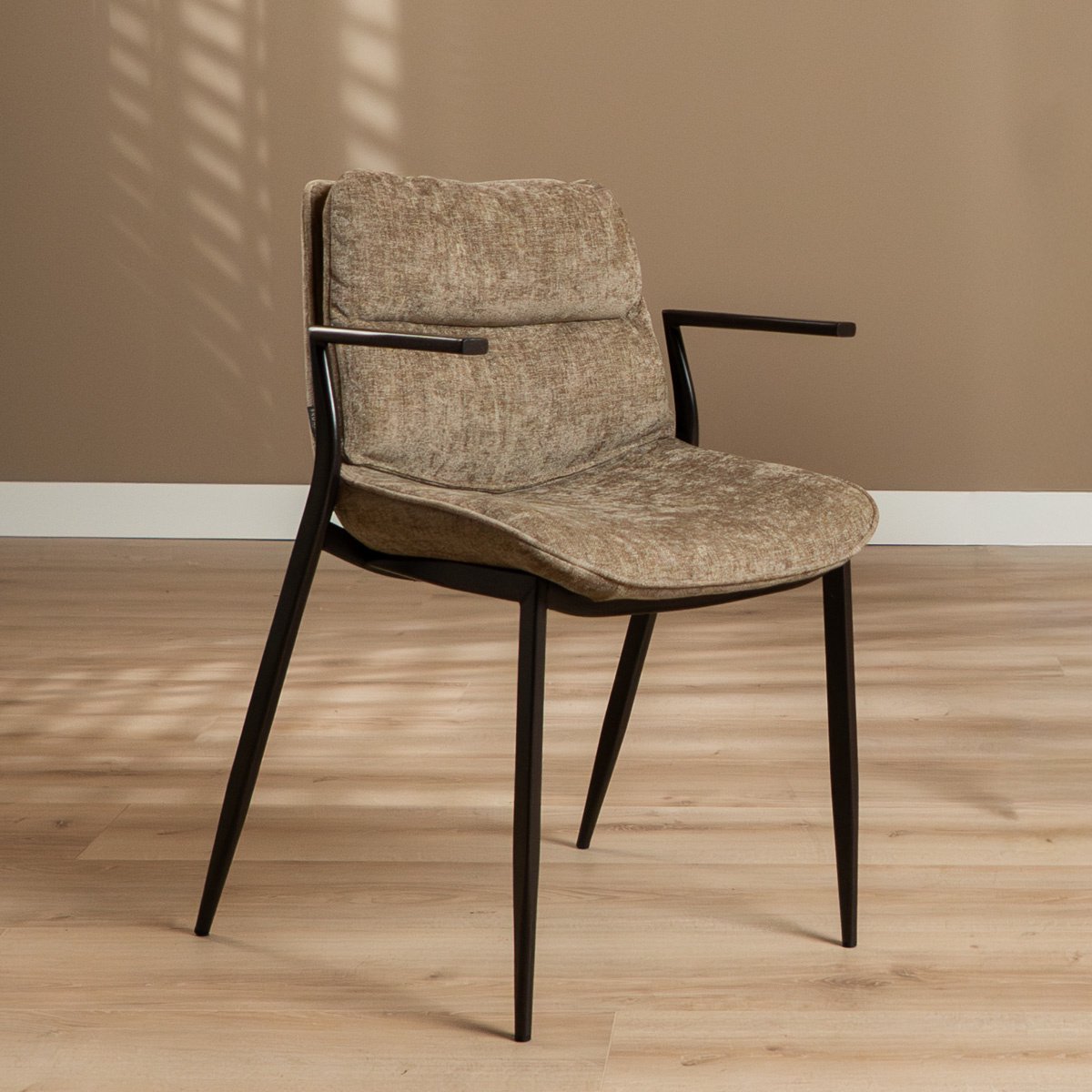 Bronx71 Velvet eetkamerstoel Trevi taupe - stoel