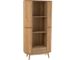 J-Line kast Vakken Rond - dennenhout - naturel