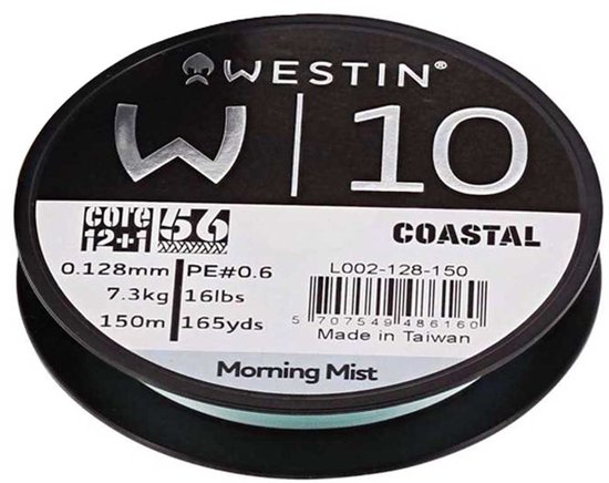 Westin W10 13 braid Coastal Mist - 150 meter - 0.165mm - 10.8 kg van Merkloos — afbeelding 2