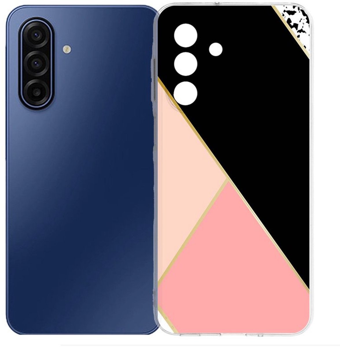 TPU Hoesje Samsung Galaxy A17 - Zwart Roze Vormen Backcover
