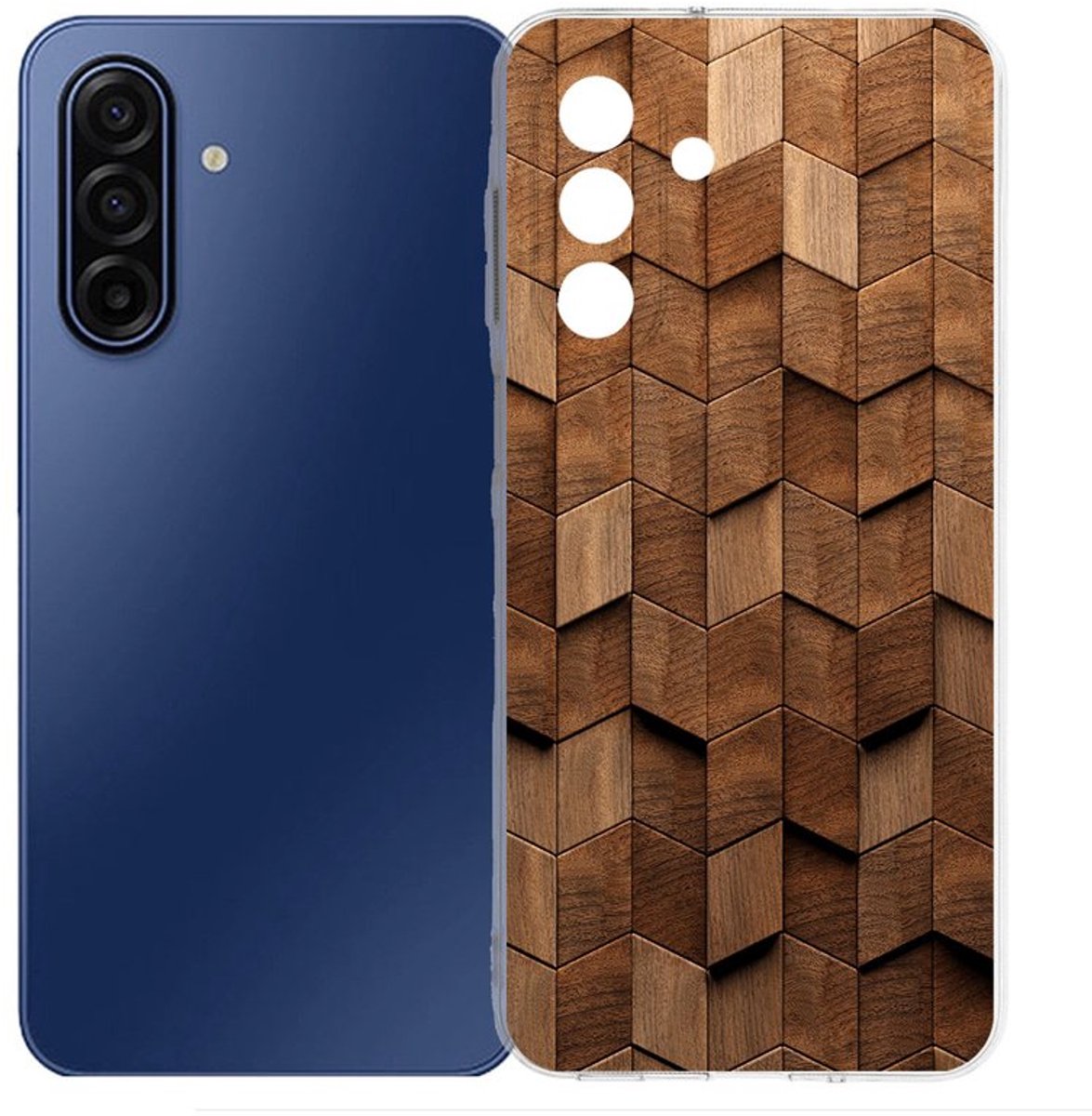 TPU Hoesje Samsung Galaxy A17 - Wooden Cubes Backcover