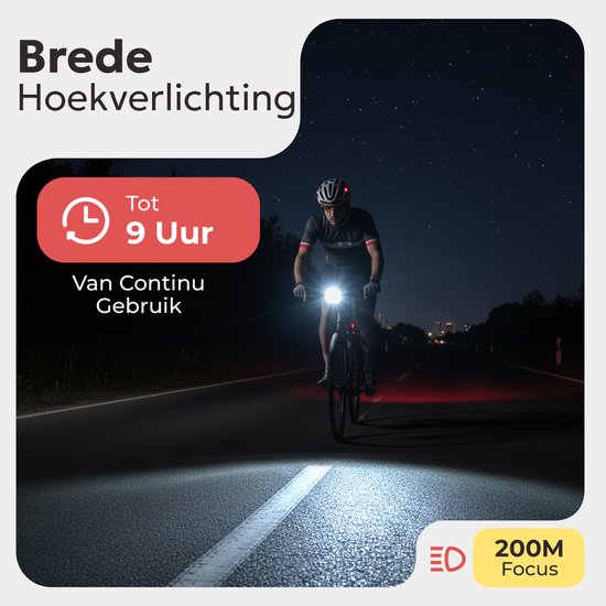 TM&DY Fietslamp 1000 lumen - fietsverlichting set USB oplaadbaar - Voorlicht en Achterlicht - IP54 waterdicht — afbeelding 4
