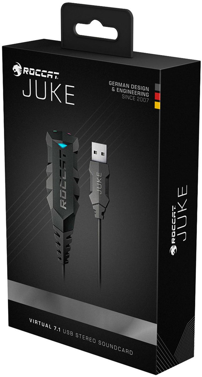 ROCCAT Juke Virtuele 7.1 + USB stereo geluidskaart en headsetadapter