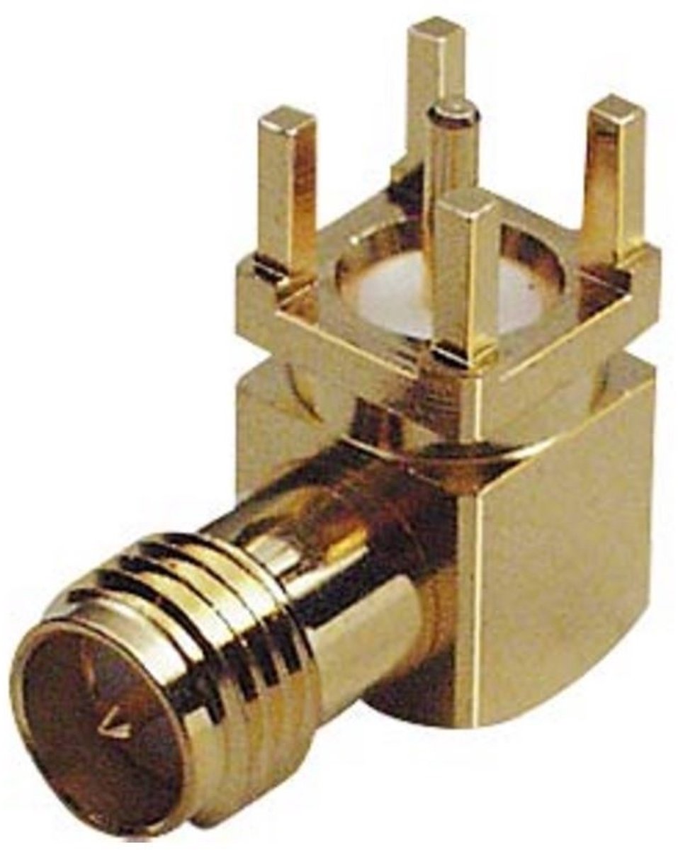 RP-SMA (v) connector voor chassis montage - haaks