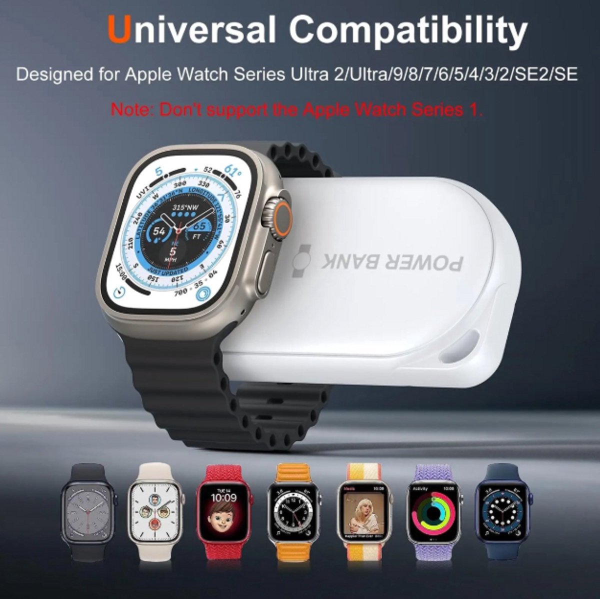 1200Mah Draagbare Draadloze Horloge Oplader Magnetische Sleutelhanger Draadloze Power Bank Reizen geschikt Voor Apple Watch 9/8/Ultra – foto 7
