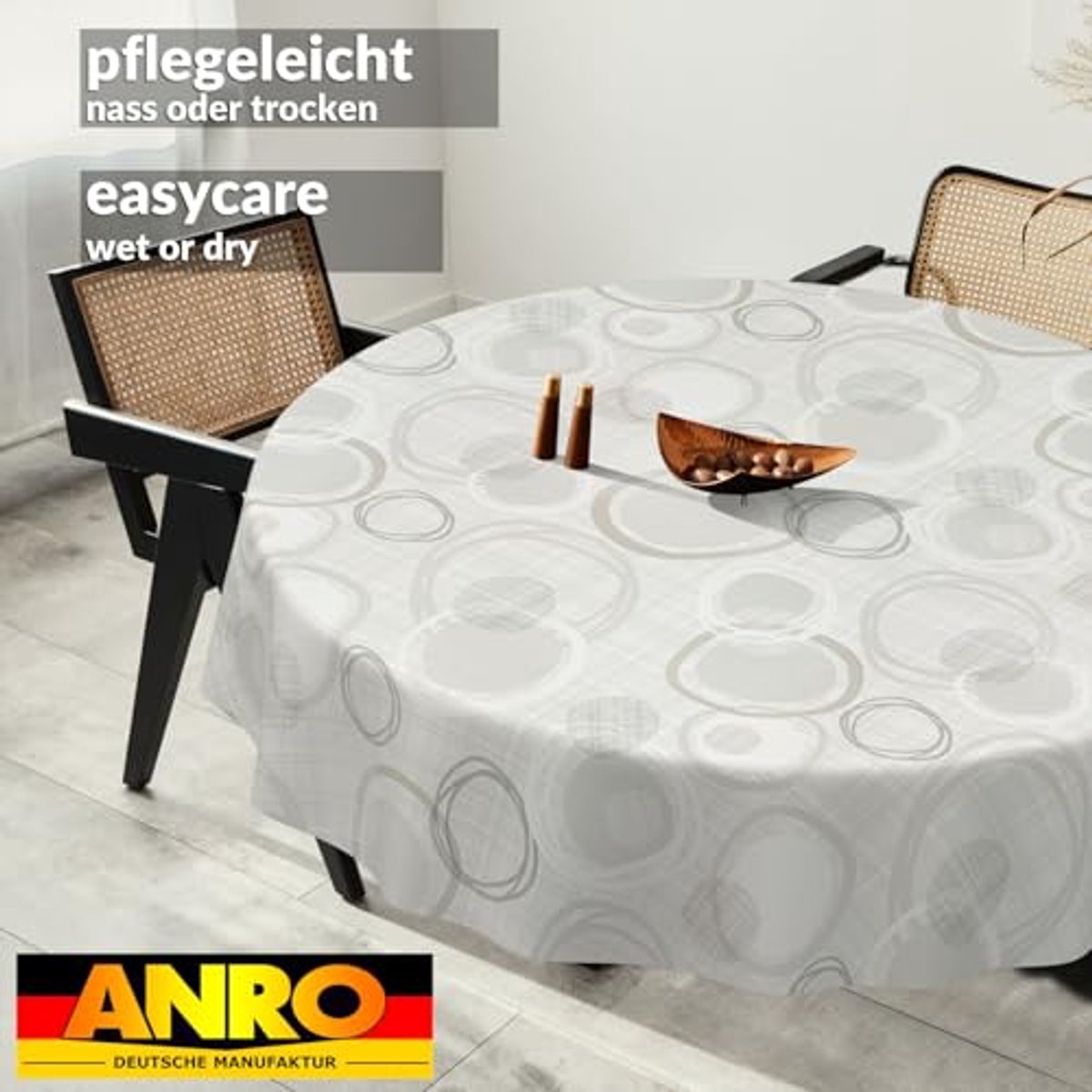 Tafelzeil rond 100 cm - Afwasbaar en Waterafstotend met Geometrisch Patroon