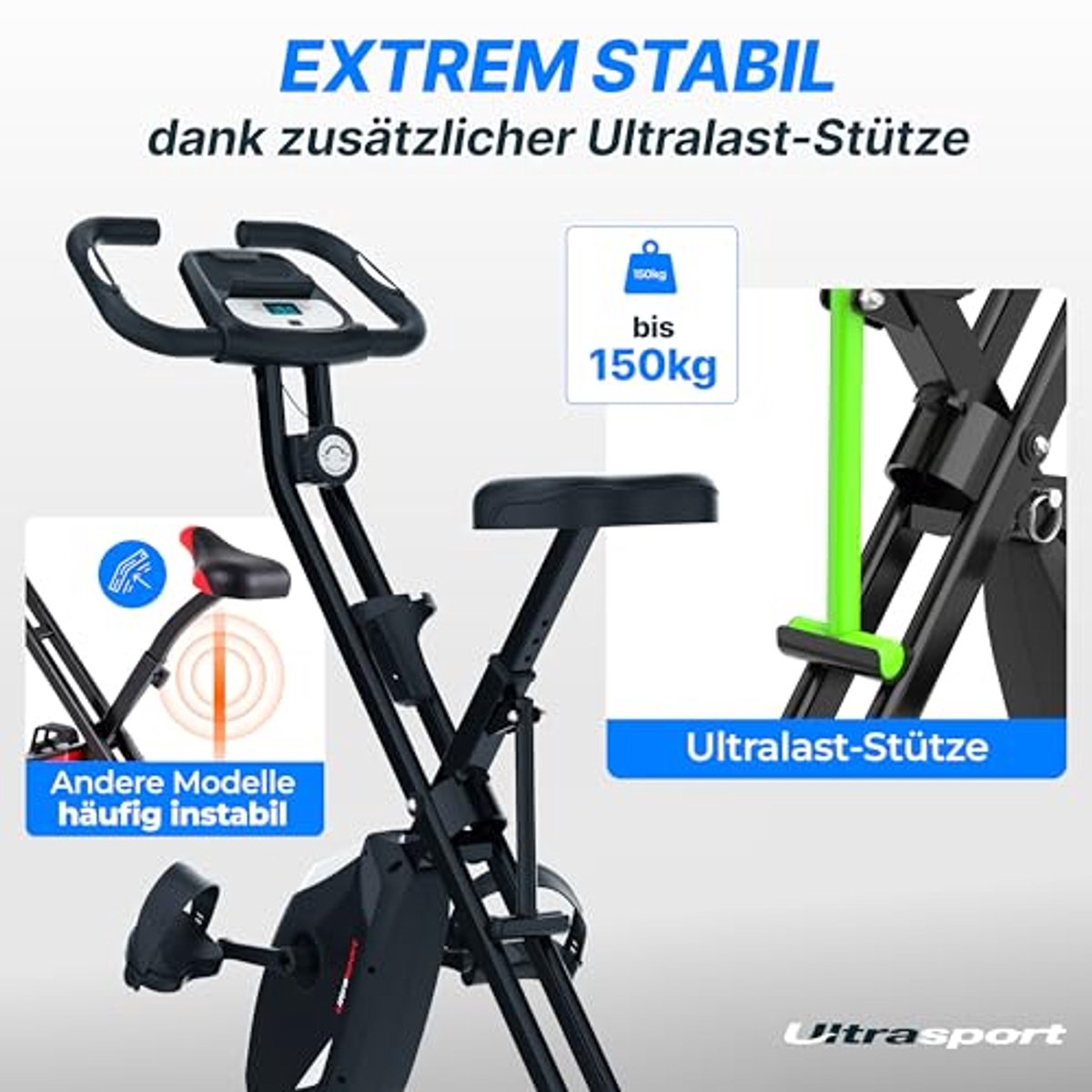 Inklapbare Fietstrainer met LCD-Display - Verstelbare Weerstanden, Eenvoudige Montage voor Thuisgebruik