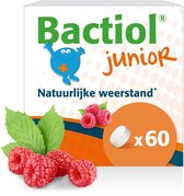 Bactiol Junior Probiotica - Kinderen van 3 tot 12 jaar - 60 Kauwtabletten met Heerlijke Frambozensmaak – Lactosevrij, Glutenvrij, Zonder Soja - Met 5 Miljard Levende Bacteriën & Vitamine D - Ondersteunt Immuunsysteem en Darmflora