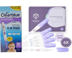 Clearblue Geavanceerde Digitale Ovulatietest 10 testen - Telano Zwangerschapstest 6 Midstream Extra Vroeg Premium Voordeelset — 6 stuks