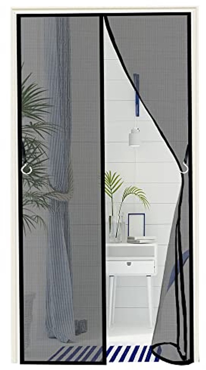 Hangende hordeur 110x220cm met magnetische sluiting voor optimale insectenbescherming