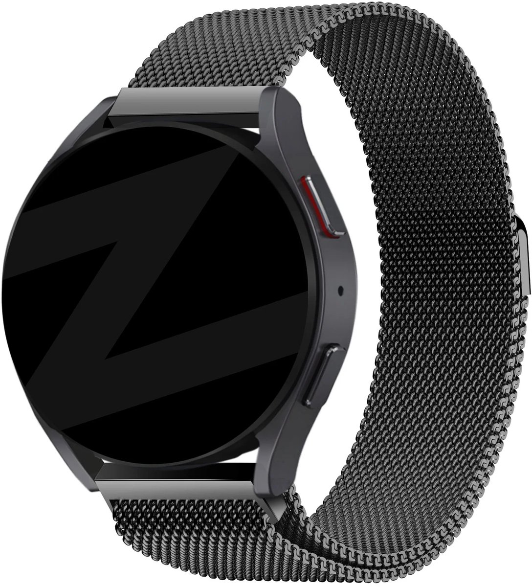 Bandz Milanese Loop Strap (zwart) geschikt voor Garmin Vivoactive 4, Venu 2, Venu 3, Venu 4 - 45mm, Forerunner 255, 265, 570 - 47mm - Stijlvolle metalen horlogeband