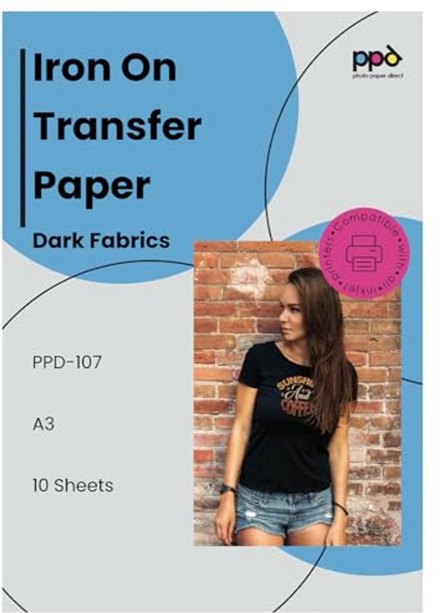 A3 Inkjet Transferpapier voor Donker Textiel - 10 Vellen T-shirt Transferfolie