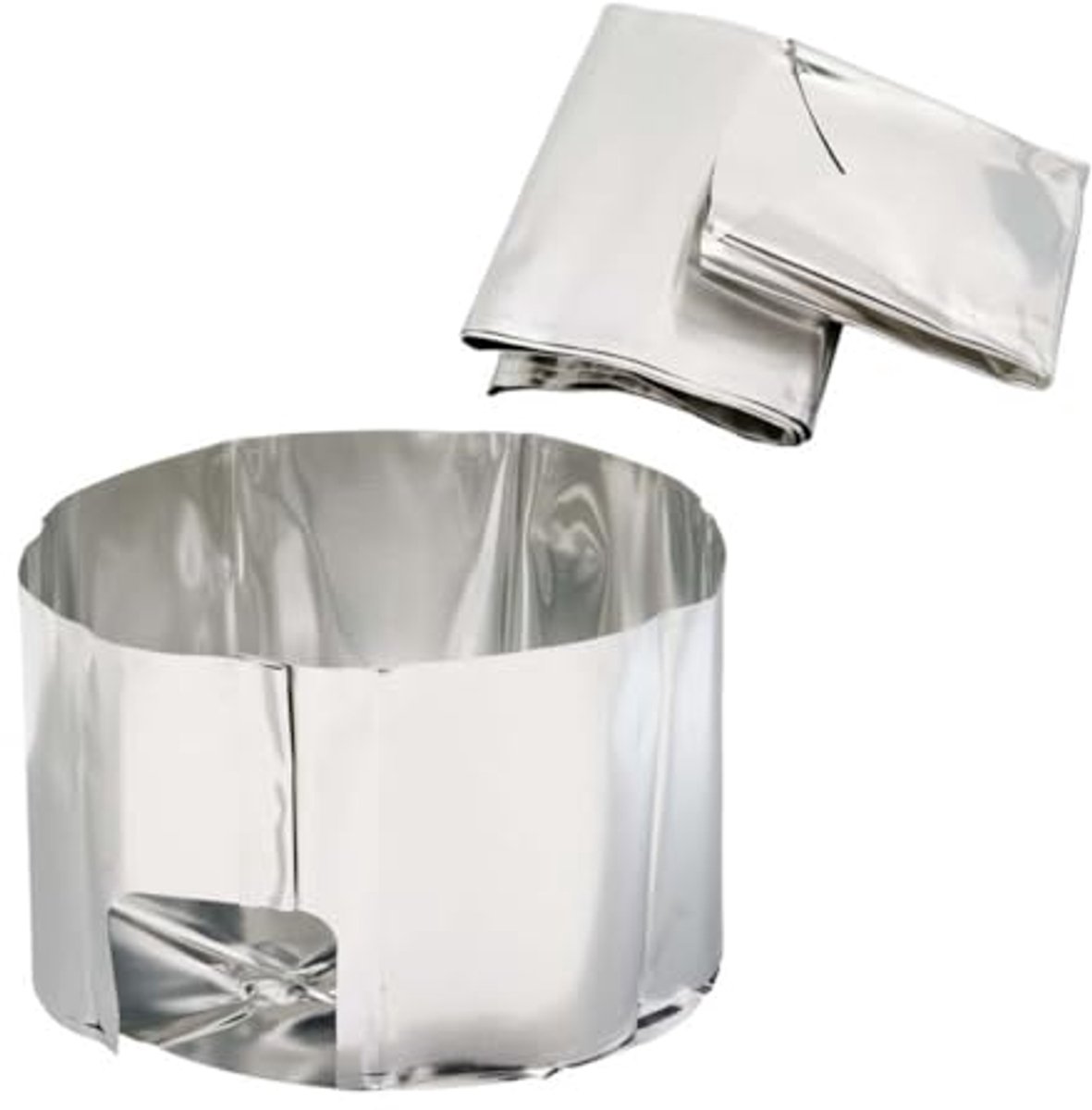 Warmtereflector met windscherm voor koken in de buitenlucht
