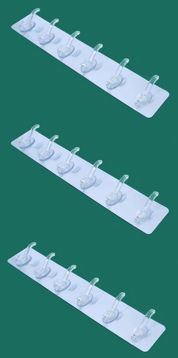 Wandhaken zilverkleurig 6-in-1 - 3 stuks - Handdoekhaakjes - Ophanghaken - Zelfklevende pl