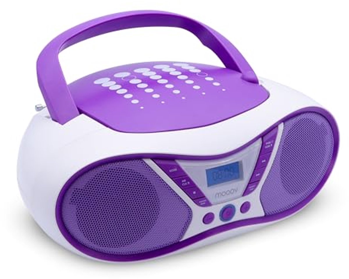 Draagbare CD-speler met FM-radio en USB-poort - Slechts 6 W stereogeluid, ergonomisch ontwerp