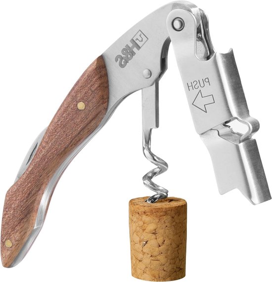 Premium Roestvrij Staal & Palissander Kelnerkurkentrekker Professionele Wijnflessen Wijnopener Premium Roestvrij Staal & Palissander Kelnerkurkentrekker Professionele Wijnflessen Wijnopener