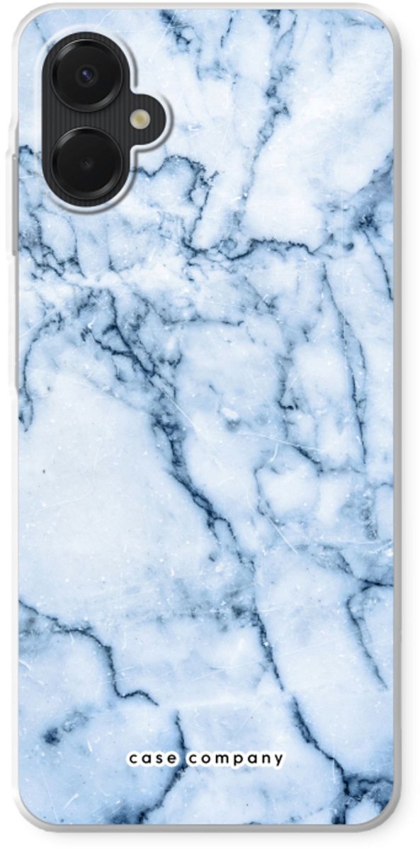 Case Company® - Hoesje geschikt voor Samsung Galaxy A06 5G hoesje - Blauw marmer - Soft Cover Telefoonhoesje - Bescherming aan alle Kanten en Schermrand