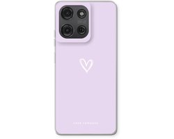 Case Company® - Hoesje geschikt voor Motorola Moto G86 hoesje - Klein hartje paars - Soft Cover Telefoonhoesje - Bescherming aan alle Kanten en Schermrand