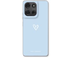 Case Company® - Hoesje geschikt voor Motorola Moto G86 hoesje - Klein Hart Blauw - Soft Cover Telefoonhoesje - Bescherming aan alle Kanten en Schermrand