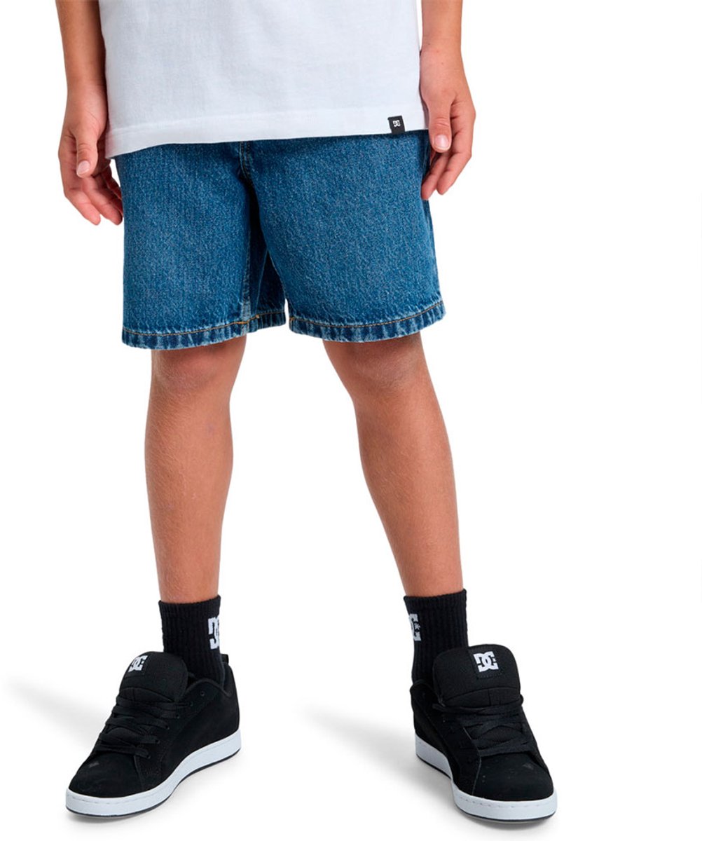 Dc Shoes Workerbaggy Korte Jeans 14 Years Kinderen Stone Indigo