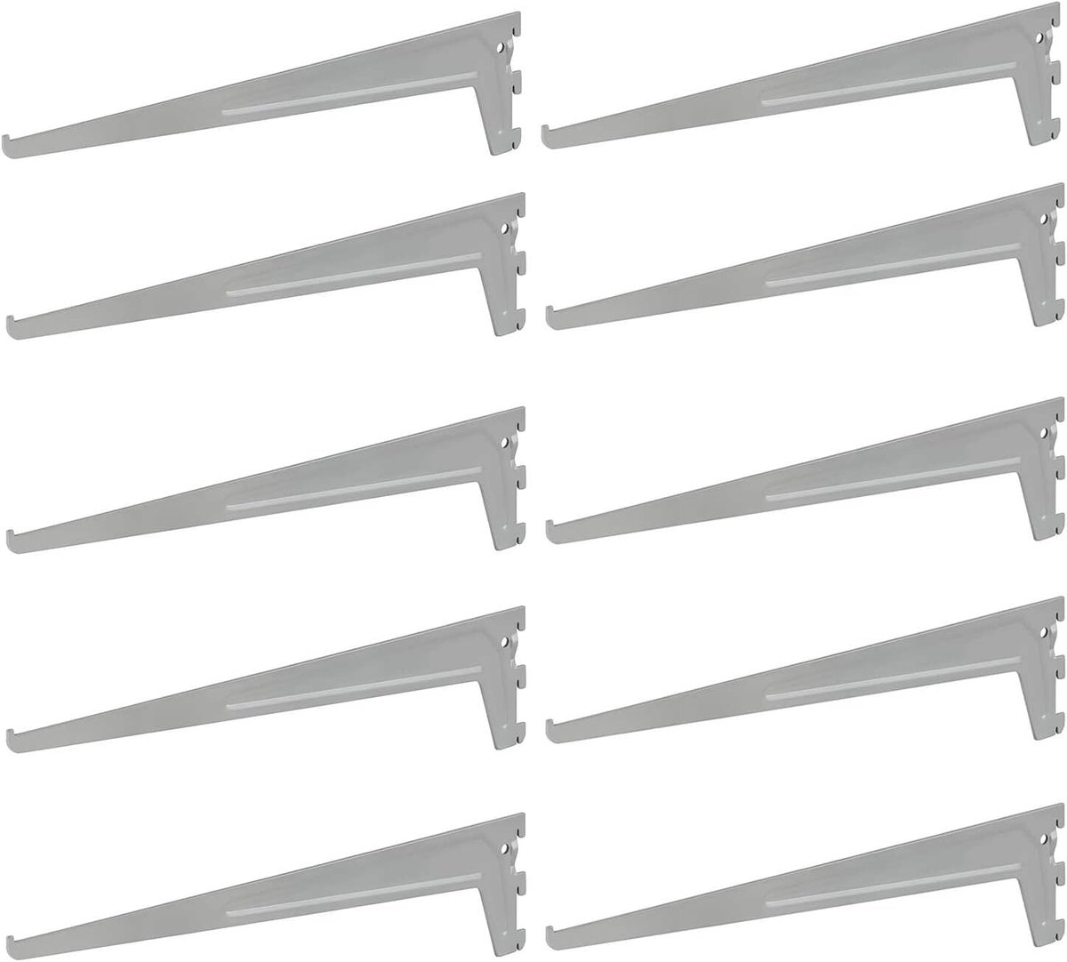 10 x siwitec enkelgatsdragers 500 x 50 mm in aluminium wit, plankdrager voor een plankrailsysteem