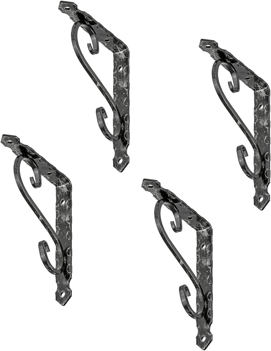 siwitec smeedijzeren console 200 x 150 mm zwart in een set van 4, plankconsole met een draagvermogen van 65 kg