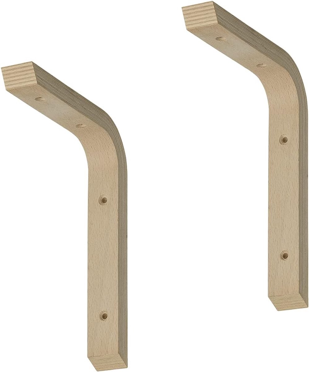 siwitec multiplex console 150 x 200 x 28 mm van beukenhout in een set van 2, plankconsole van hout