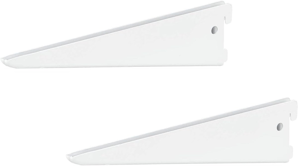 2 x siwitec U-dragers 220 x 50 mm in wit, plankdragers voor een tweerijig plankrailsysteem