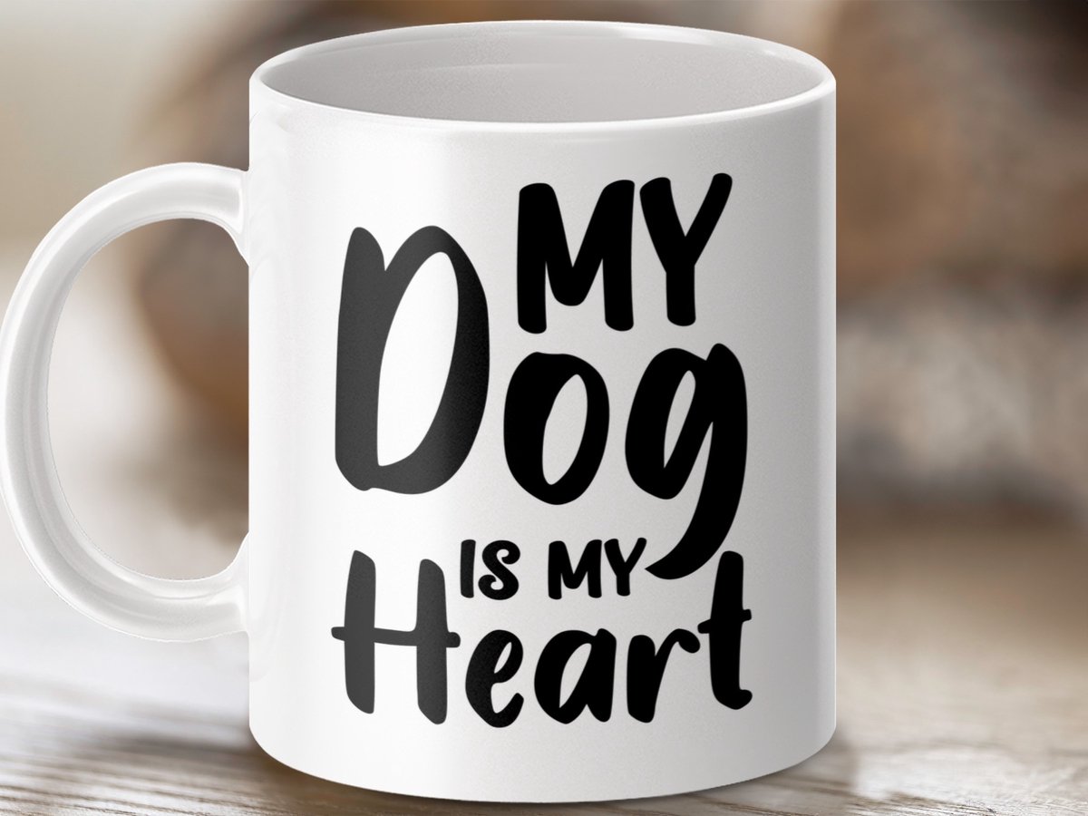 Mok Mijn Hond Is Mijn Hart, Hondenliefde Mok, Hondenbezitter Cadeau, Grappige Honden Mok, Cadeau voor Hondenmoeder, Beste Vriend Mok, Unieke