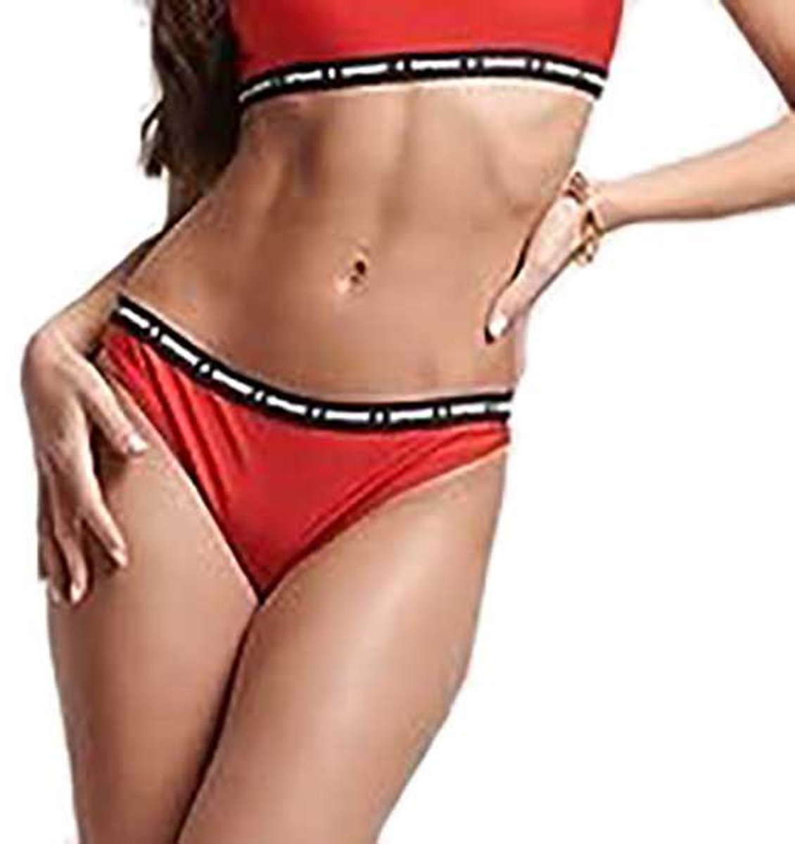 Superdry Gerecycled elastisch micro-bikinibroekje Dames Badpakken Rood