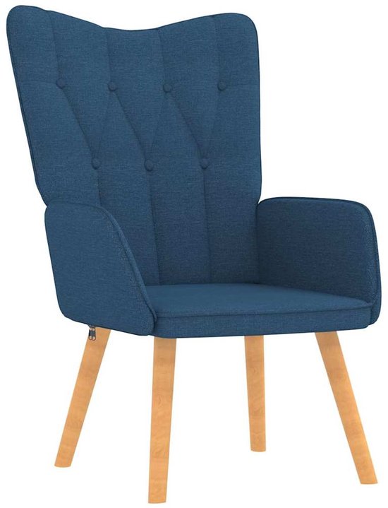 vidaXL Chaise de relaxation avec repose-pieds 62x68,5x96 cm Tissu Bleu