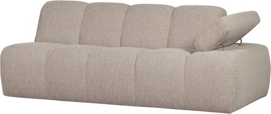 Canapé 2 places WOOOD Mojo avec accoudoir droit - Bouclé - Beige - 74 x 200 x 97